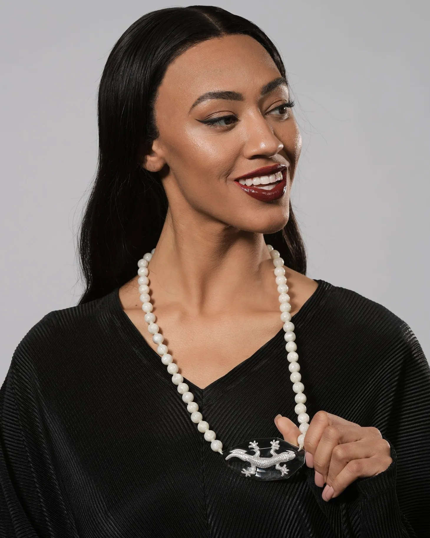 Women Alembika Lucky Bead Necklace, Frost