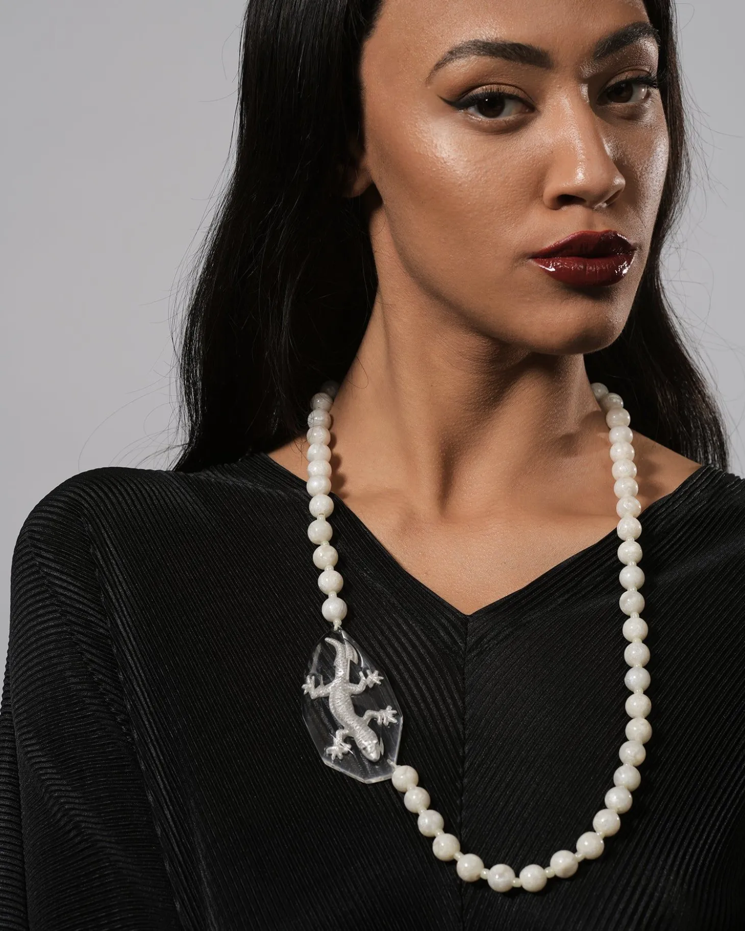 Women Alembika Lucky Bead Necklace, Frost