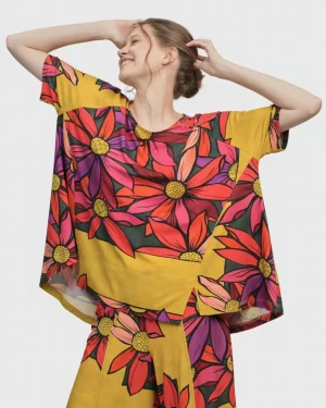 Women Alembika Marigold Trapeze Top, Bouquet