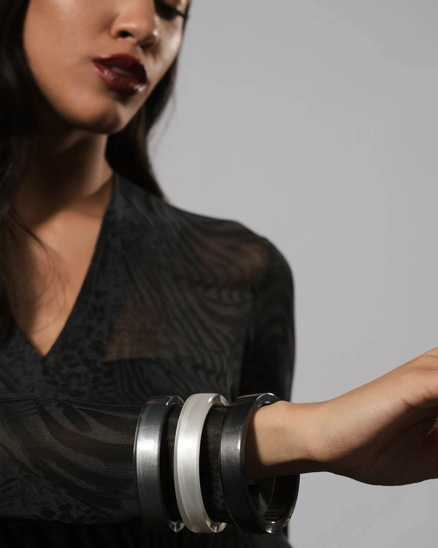 Women Alembika Minimalist Bangle Bracelet, Meteor