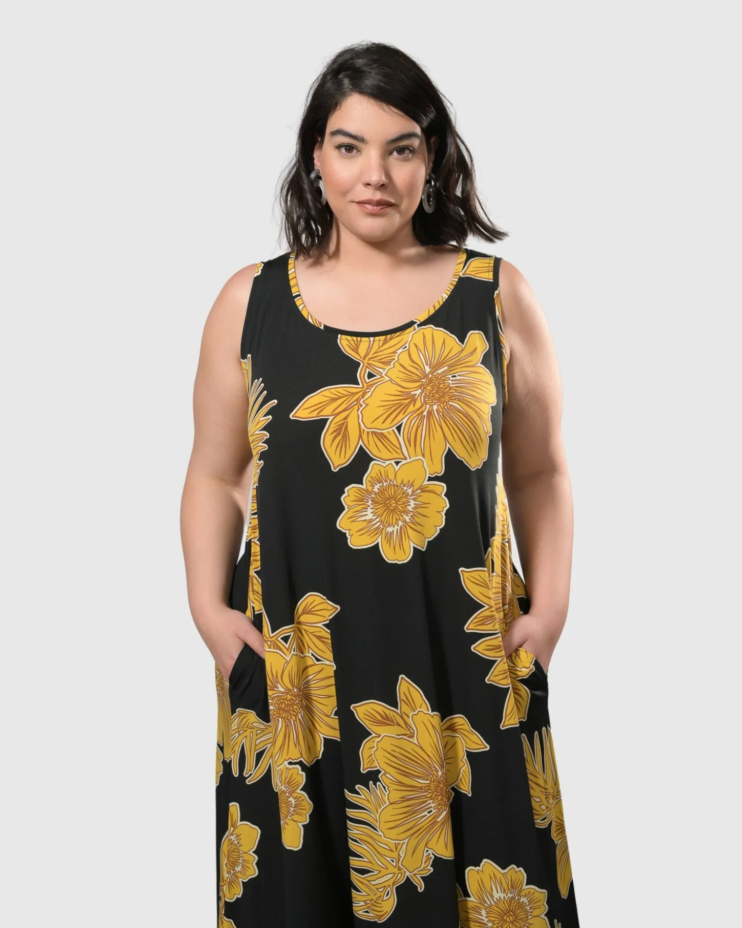 Women Alembika Molokai Sleeveless Swing Maxi Dress, Gold