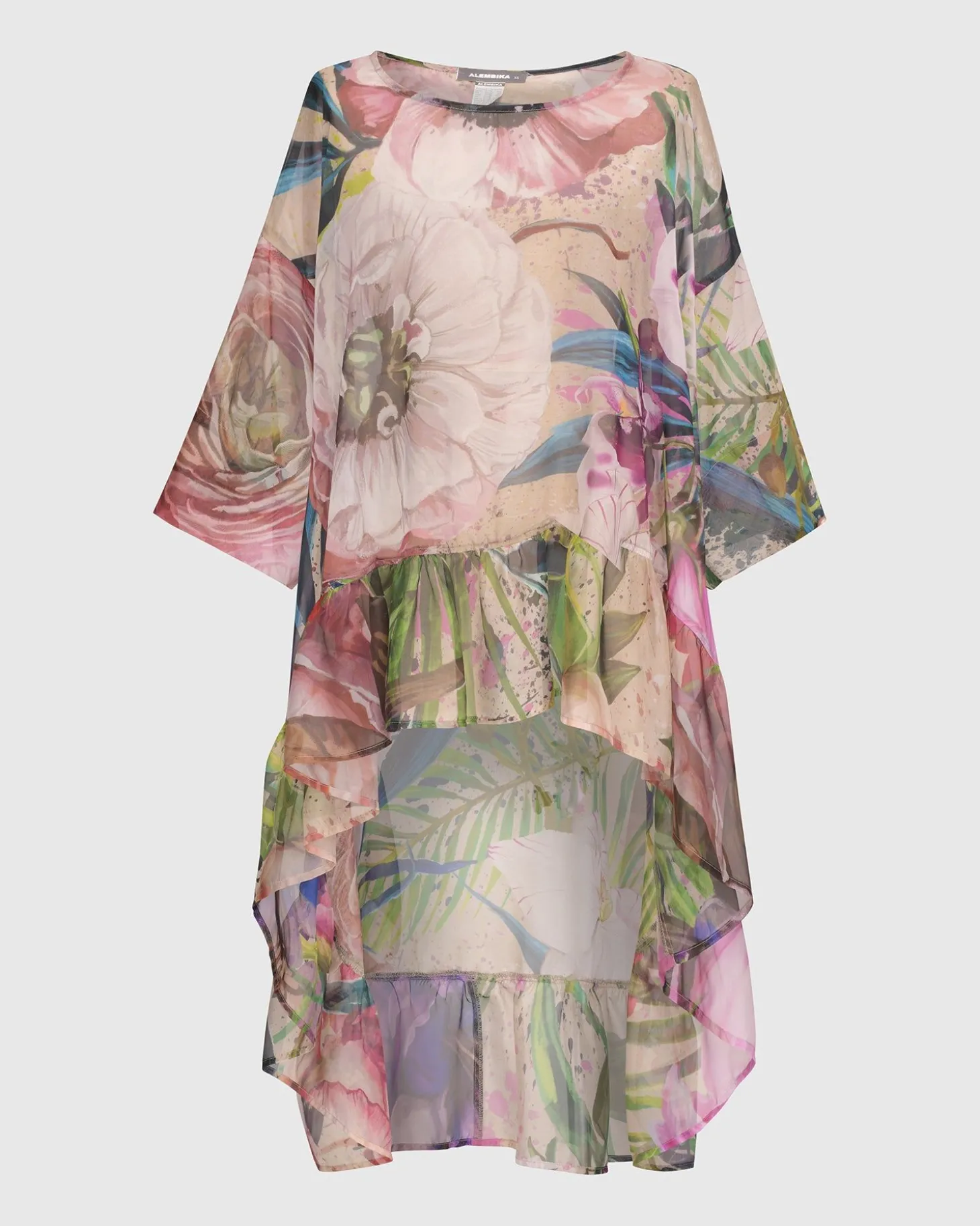 Women Alembika Moonflower Hi Lo Tunic Top, Bouquet