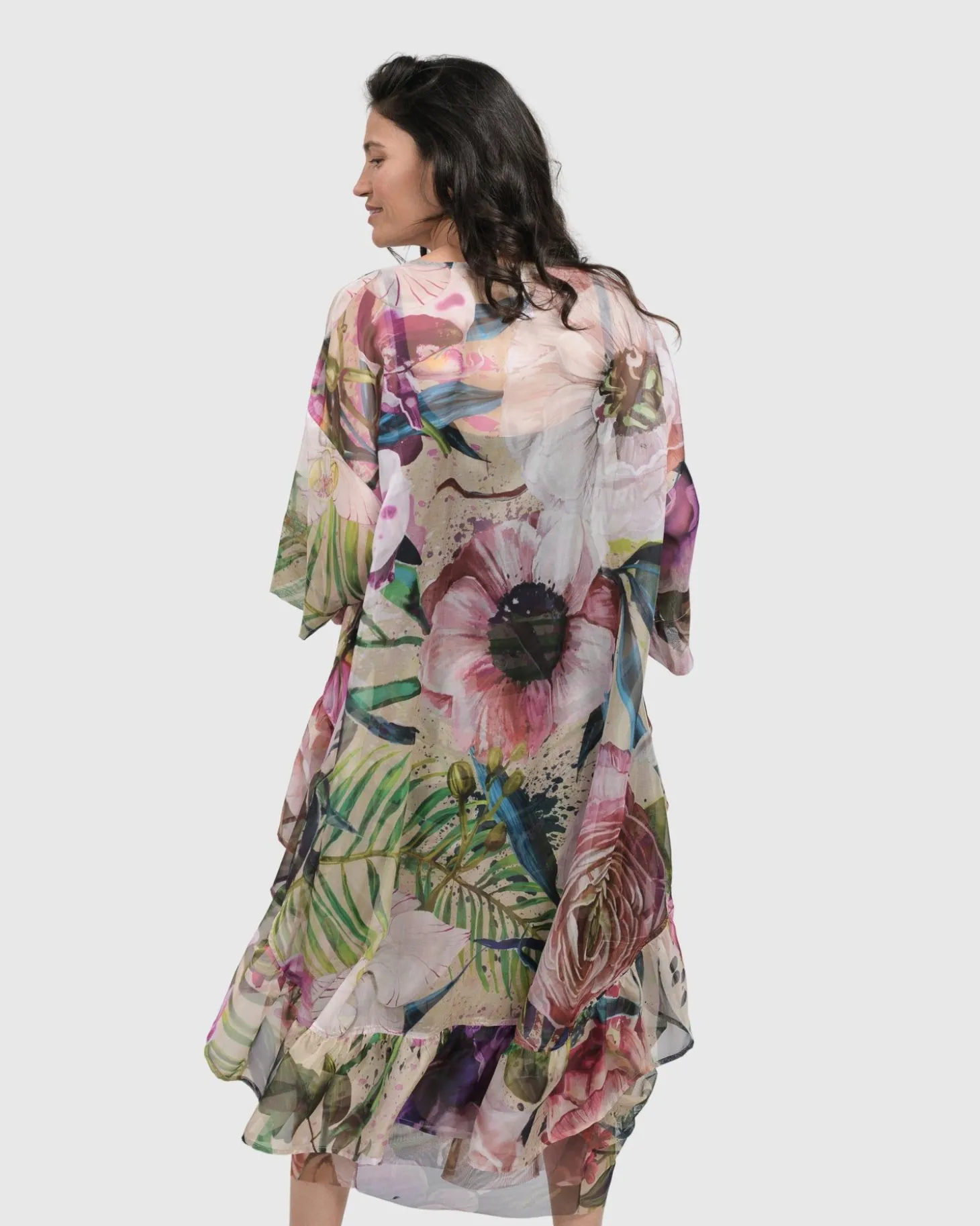 Women Alembika Moonflower Hi Lo Tunic Top, Bouquet