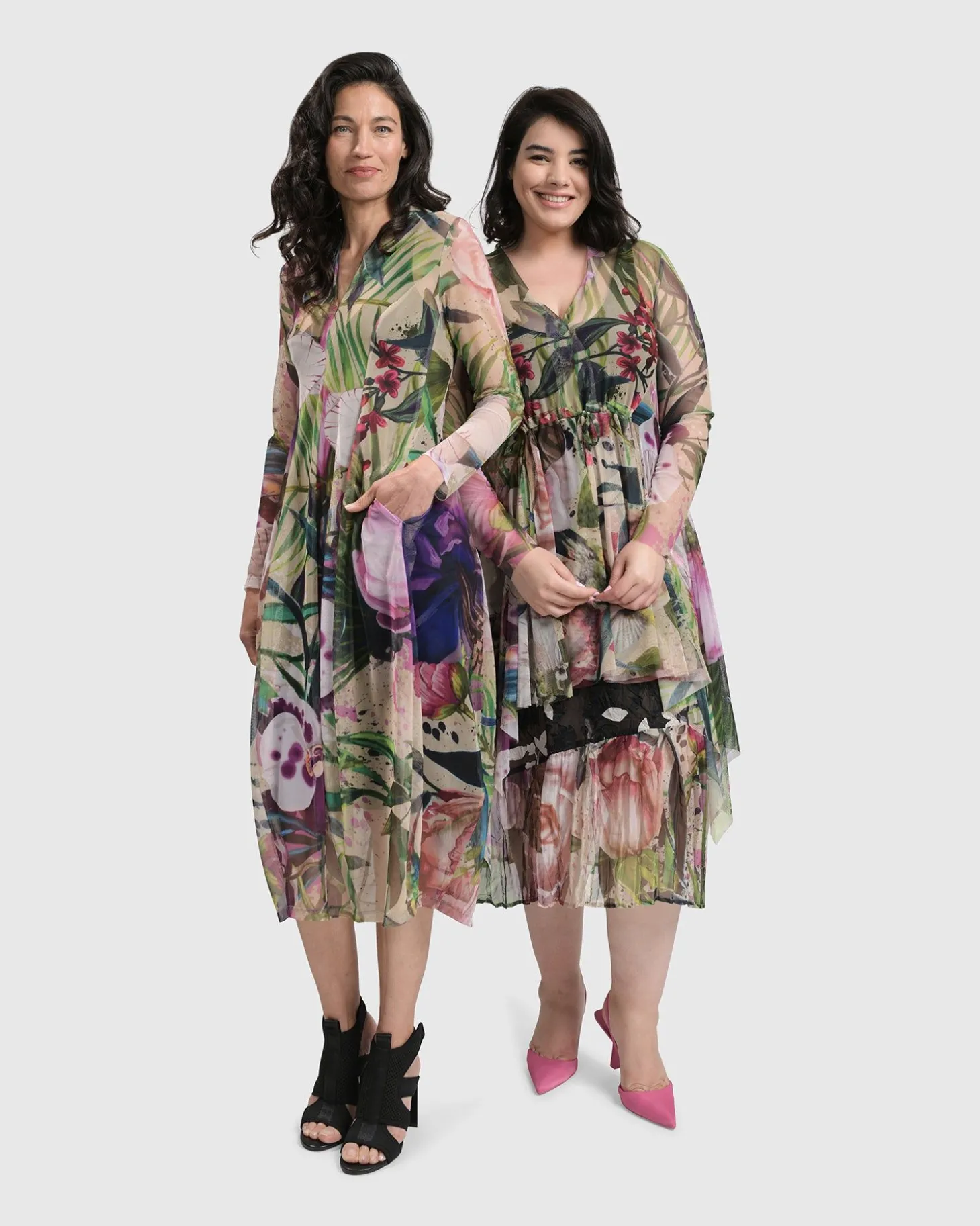 Women Alembika Moonflower Hi Lo Tunic Top, Bouquet