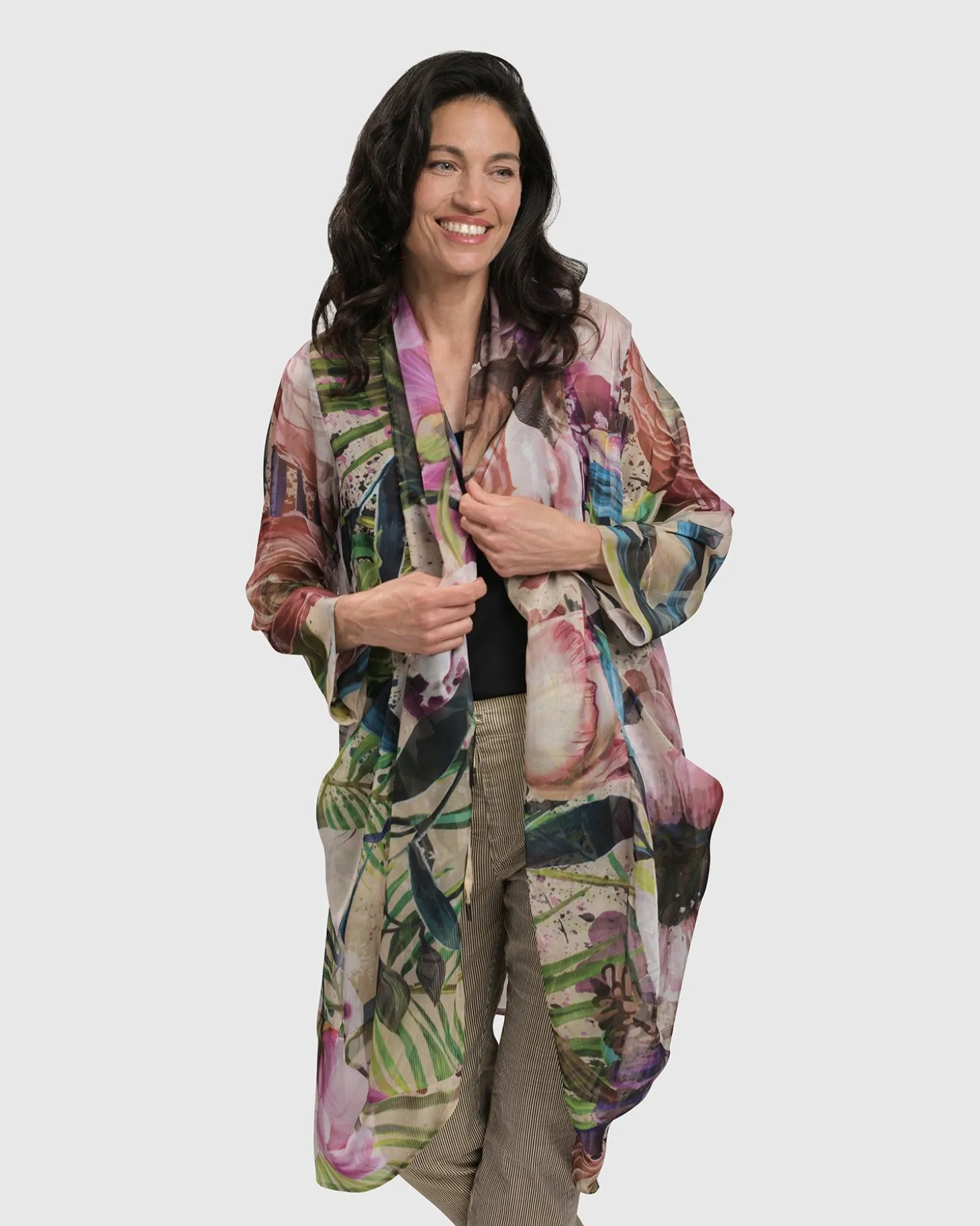 Women Alembika Moonflower Sheer Cardigan, Bouquet
