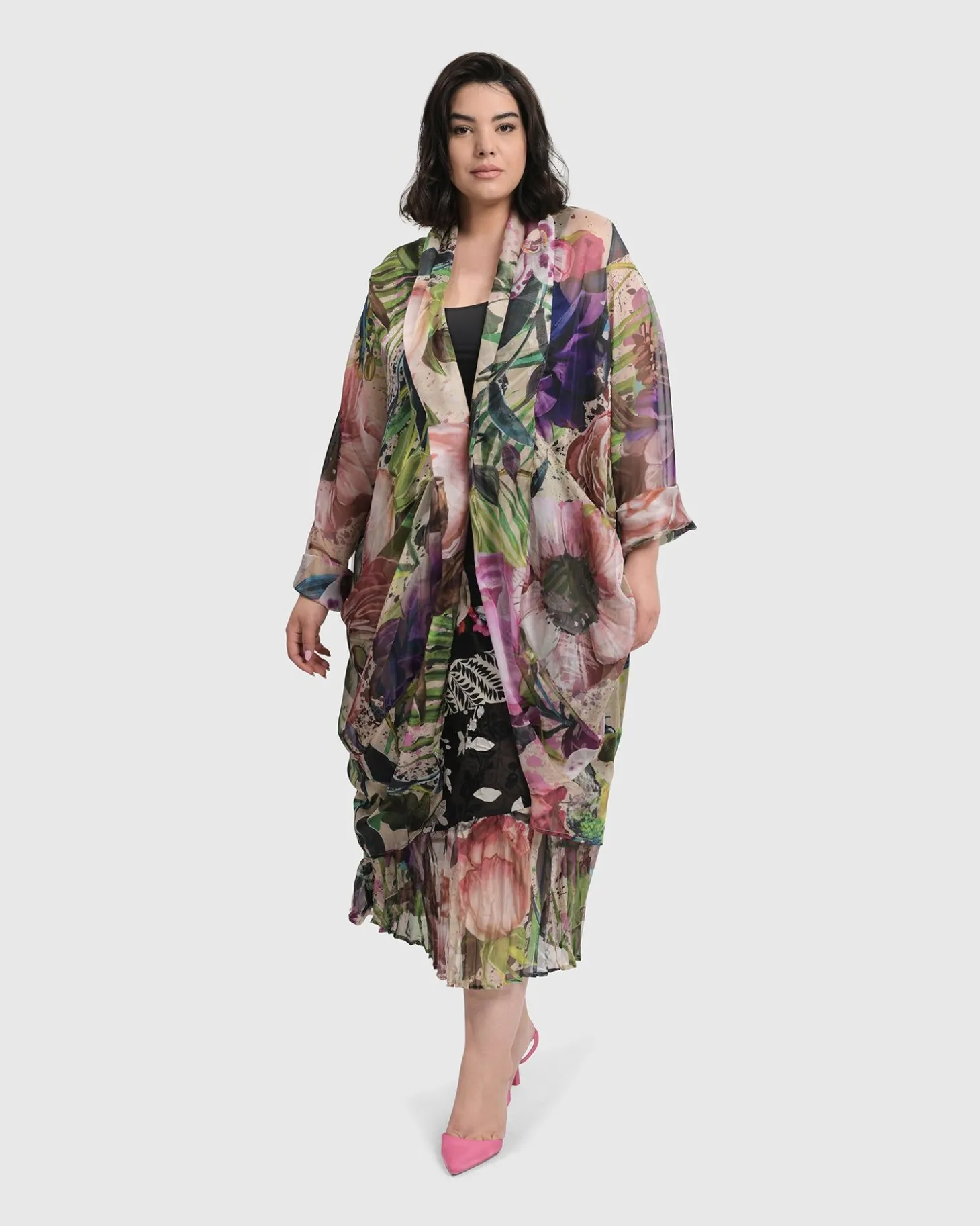 Women Alembika Moonflower Sheer Cardigan, Bouquet