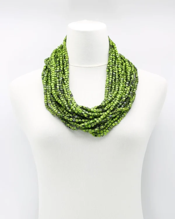 Women Alembika Next Pashmina Necklace, Summer Green/Black