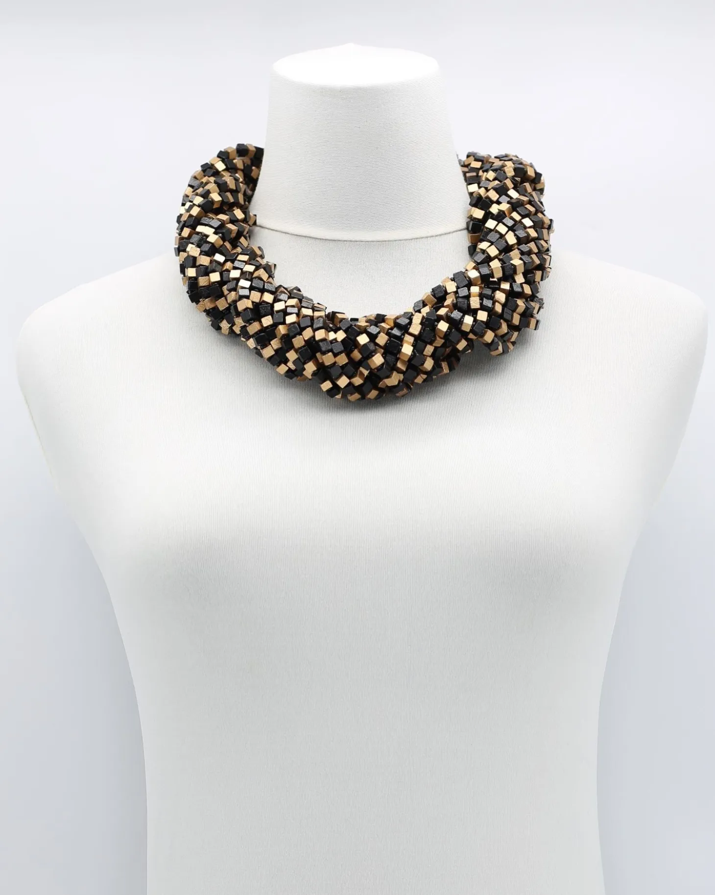 Women Alembika Next Pashmina Wooden Beads Necklace, Mosaic