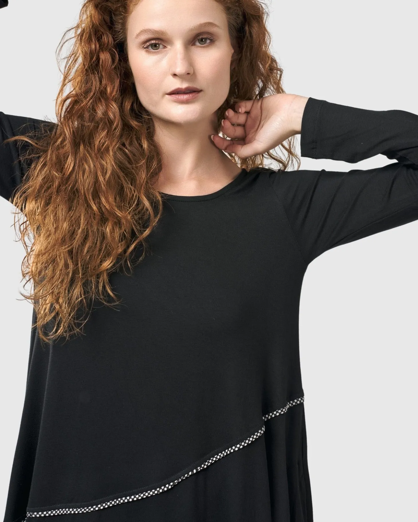 Women Alembika Nightingale Pullover Midi Dress, Black