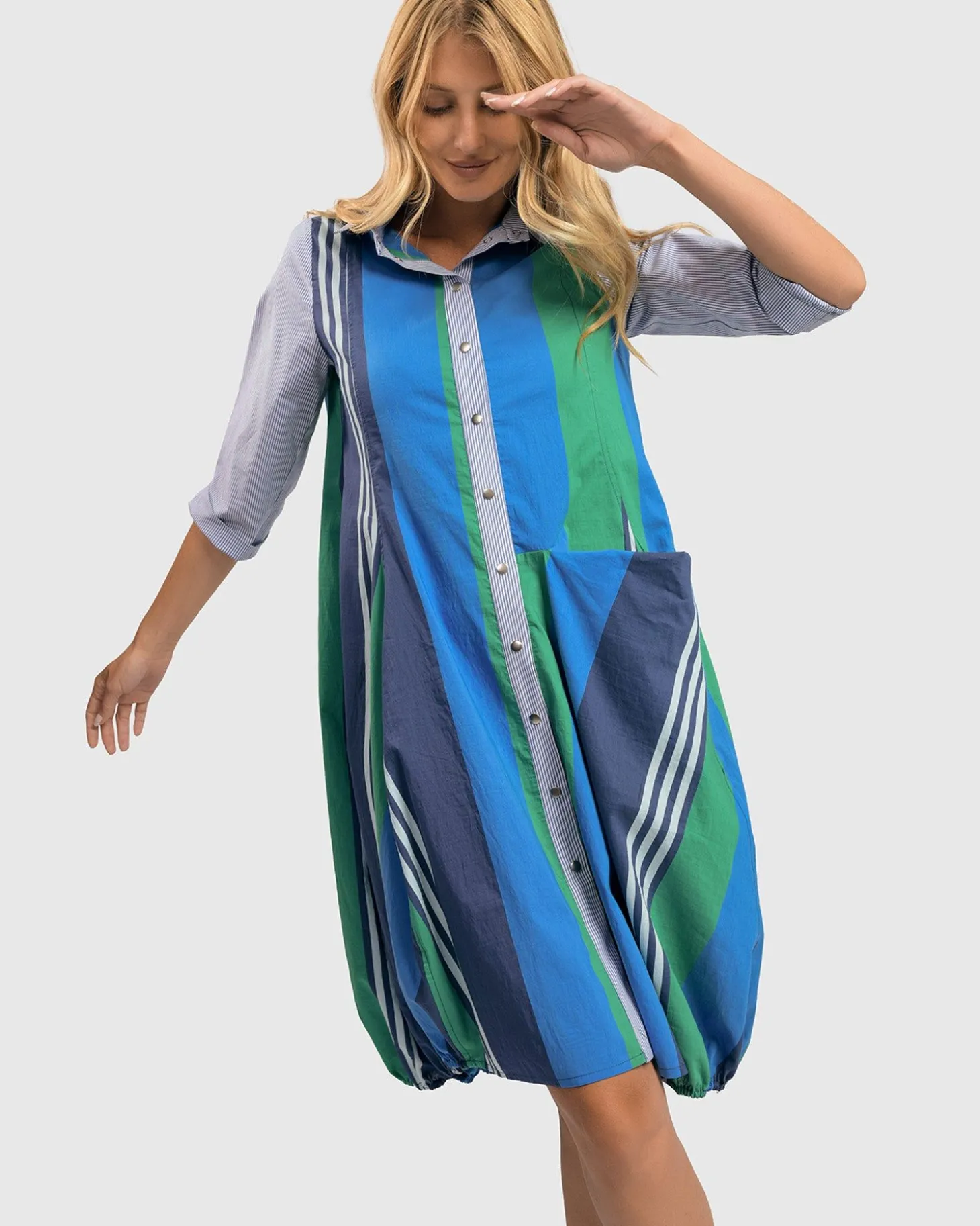 Women Alembika Ocean Stripe Wonderful Dress, Marine