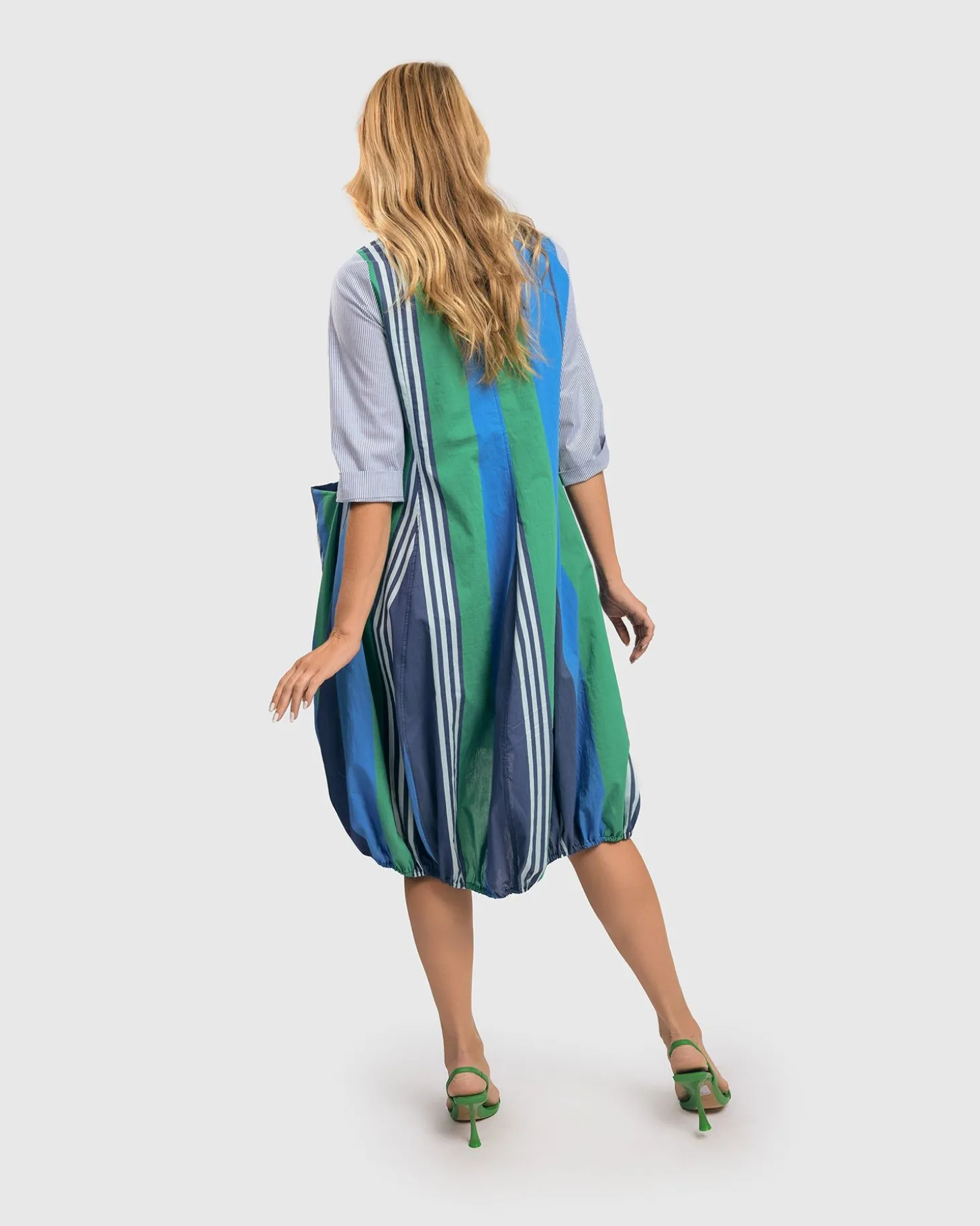 Women Alembika Ocean Stripe Wonderful Dress, Marine