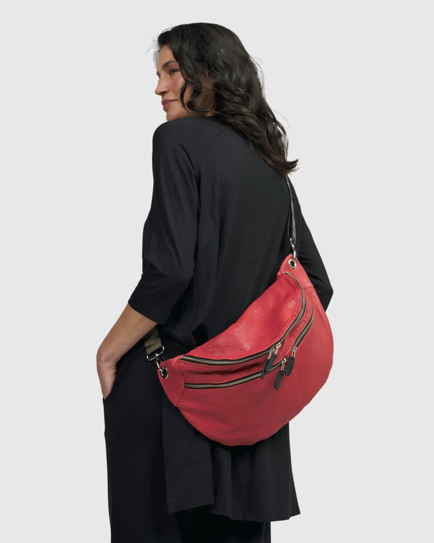 Women Alembika On-The-Go Large Sling Bag, Vermillion