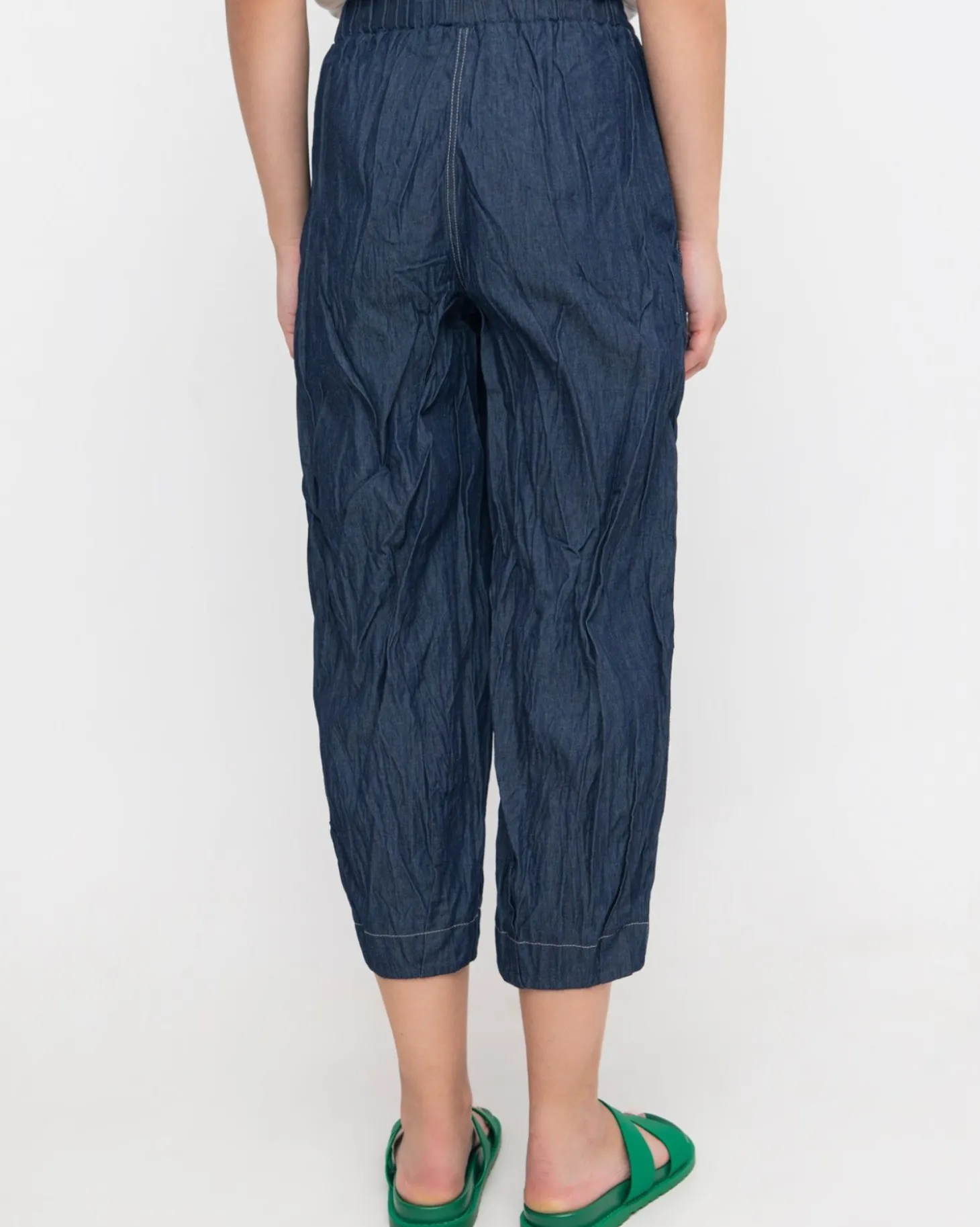 Women Alembika Ozai N Ku Crinkle Crop Trousers, Denim