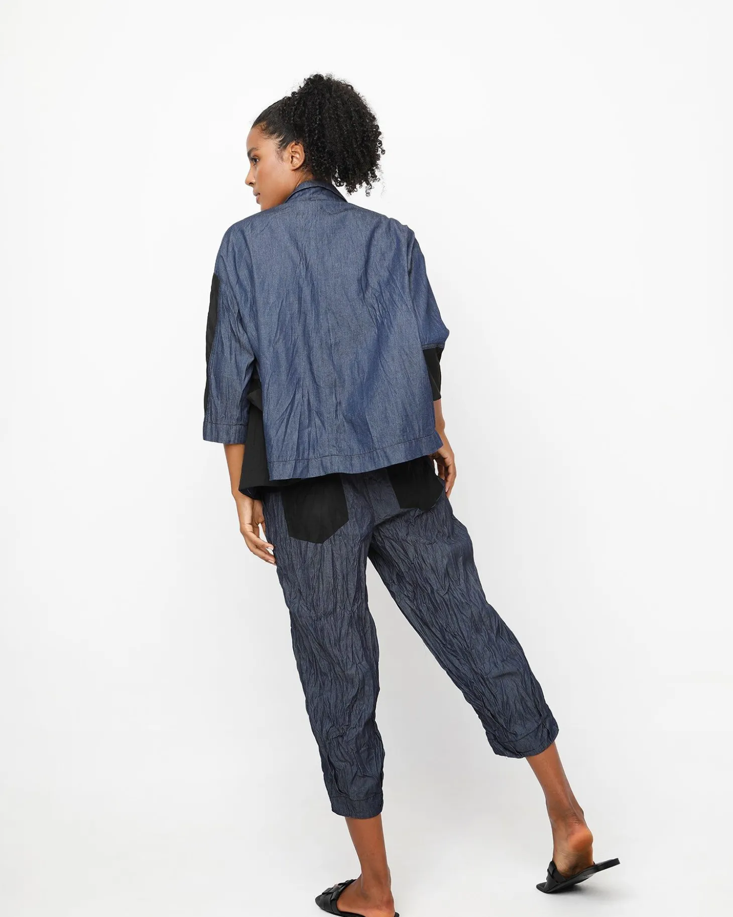 Women Alembika Ozai N Ku Crinkle Patch Shirt Jacket, Denim