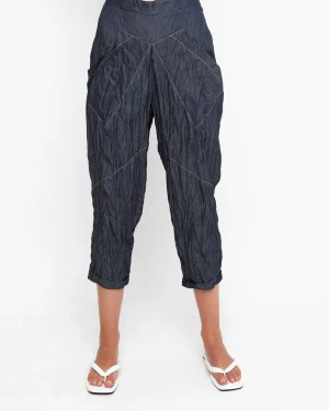 Women Alembika Ozai N Ku Crinkle Stitch Capri Pants, Denim