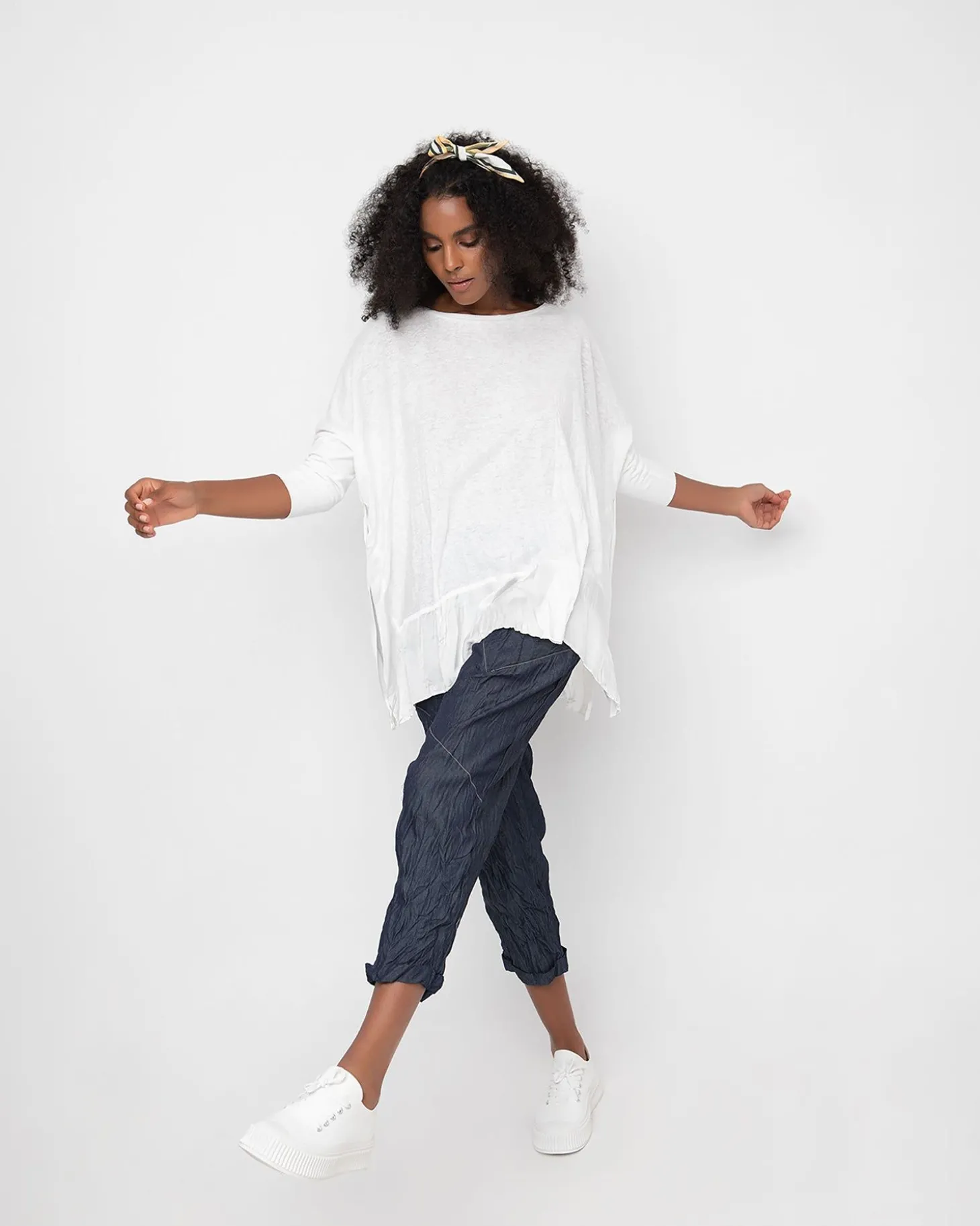 Women Alembika Ozai N Ku Crinkle Stitch Capri Pants, Denim
