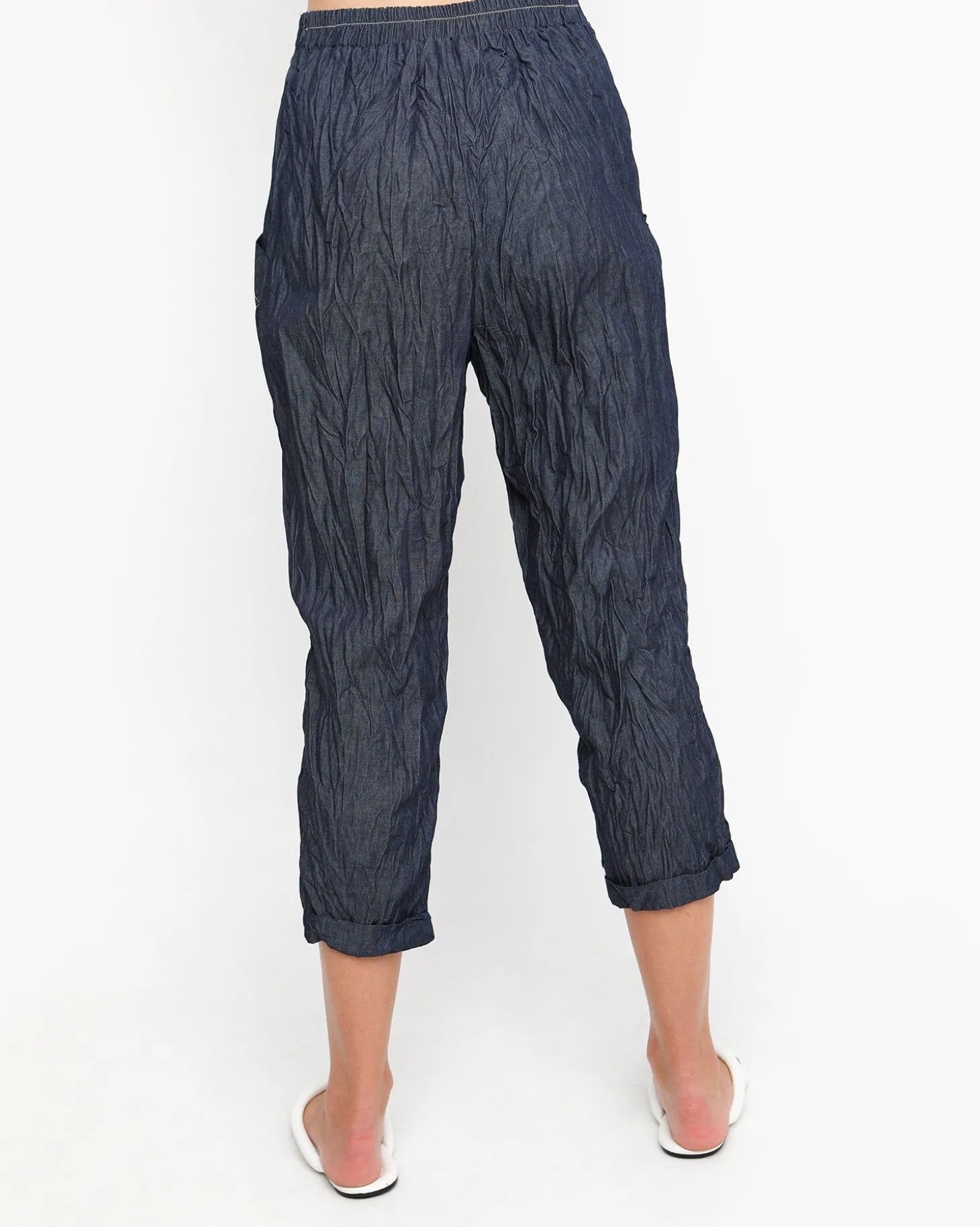 Women Alembika Ozai N Ku Crinkle Stitch Capri Pants, Denim