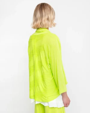 Women Alembika Ozai N Ku Drape Neck Racquet Cardigan, Lime