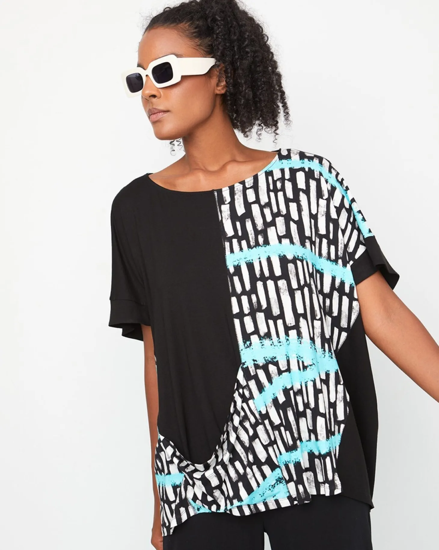 Women Alembika Ozai N Ku Fountain Boxy Tee, Jet Blue