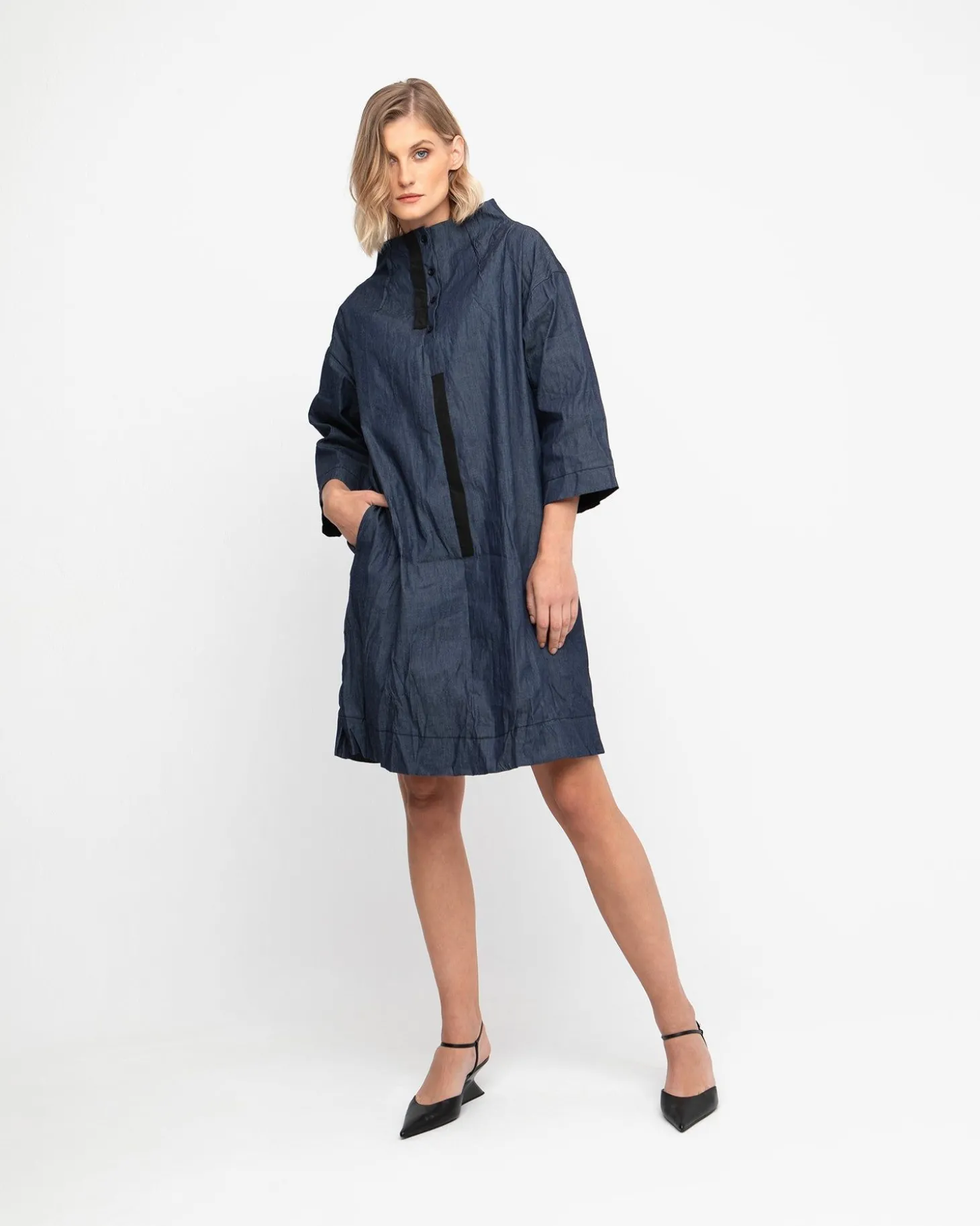 Women Alembika Ozai N Ku Funnel Dress, Denim