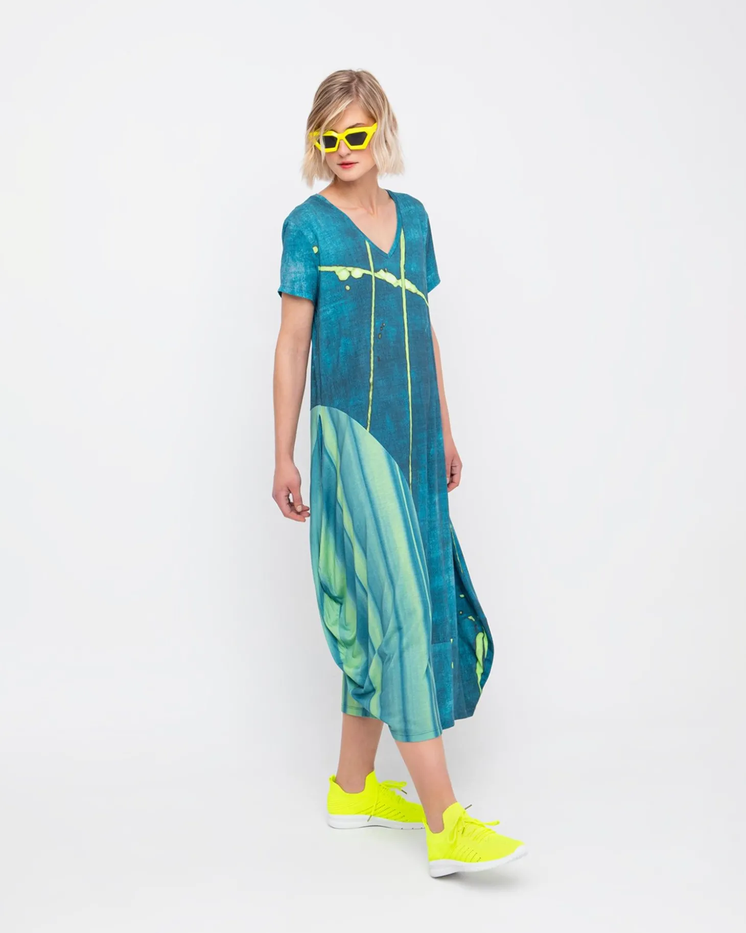Women Alembika Ozai N Ku High Tide Midi Dress, Ocean