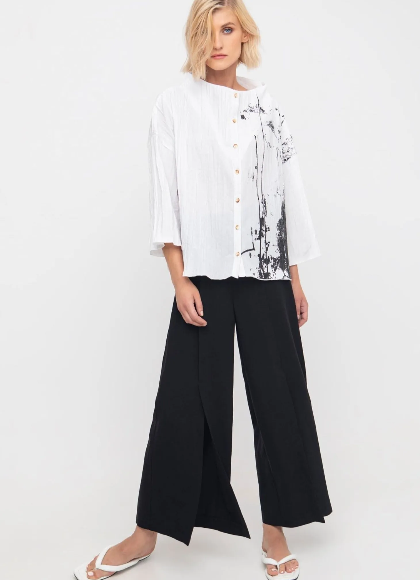 Women Alembika Ozai N Ku Must-Have Slit-Front Flare Pants, Black