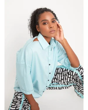 Women Alembika Ozai N Ku Oceania Cutout Shirt, Azure