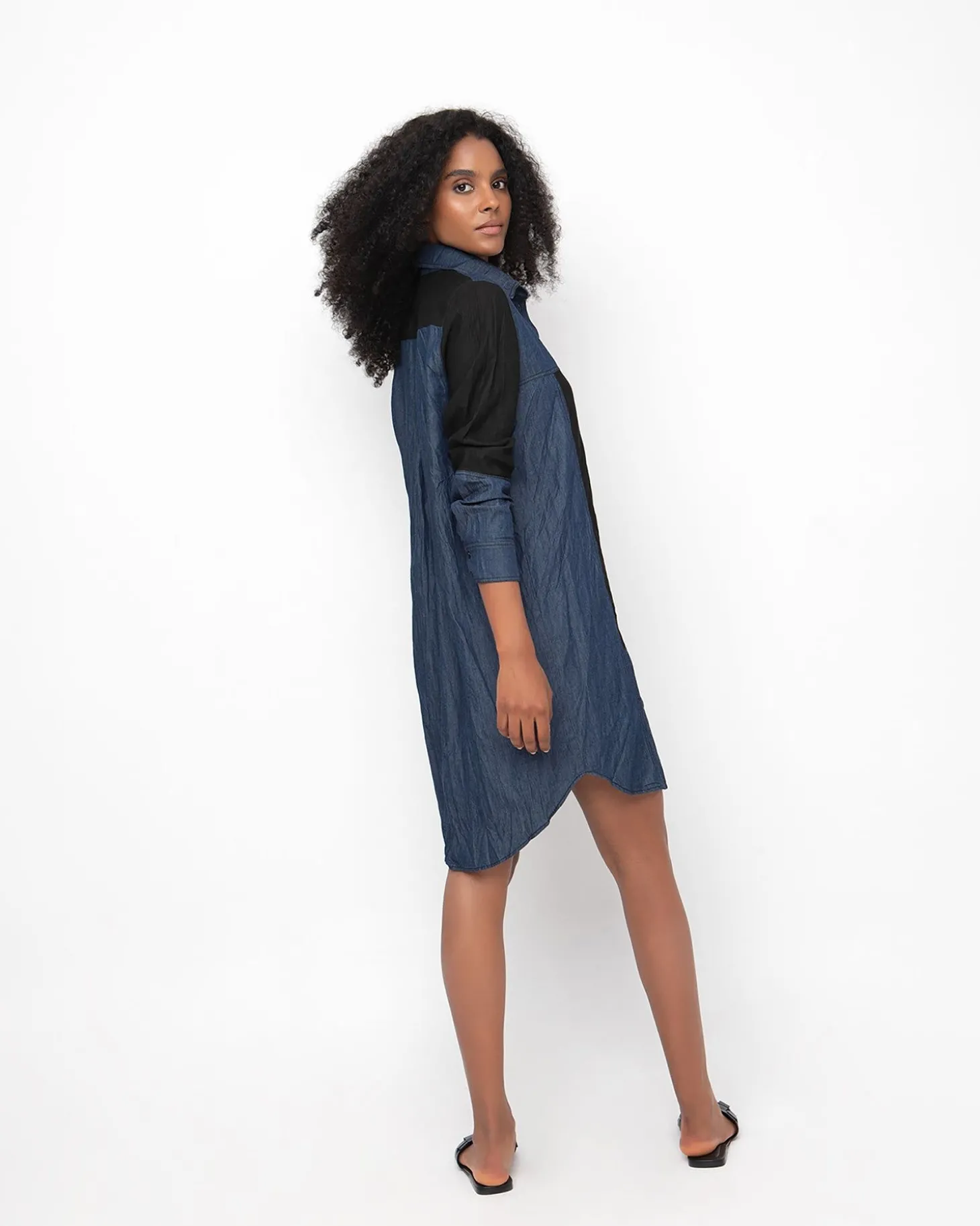 Women Alembika Ozai N Ku Patch Shirt Dress, Denim