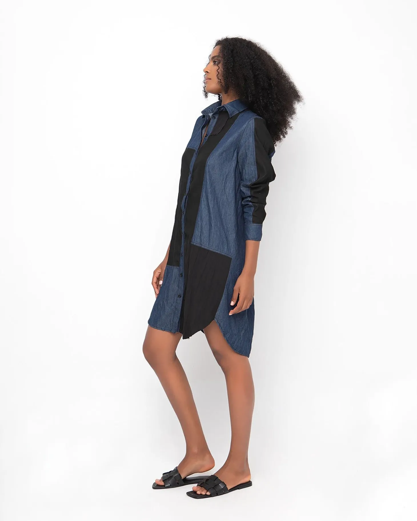 Women Alembika Ozai N Ku Patch Shirt Dress, Denim