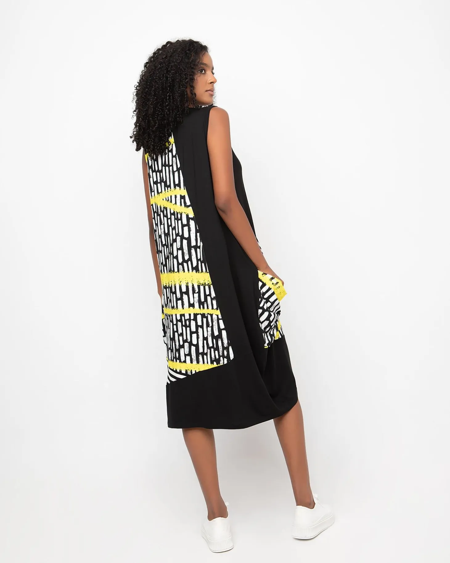Women Alembika Ozai N Ku Sleeveless Midi Dress, Star Yellow