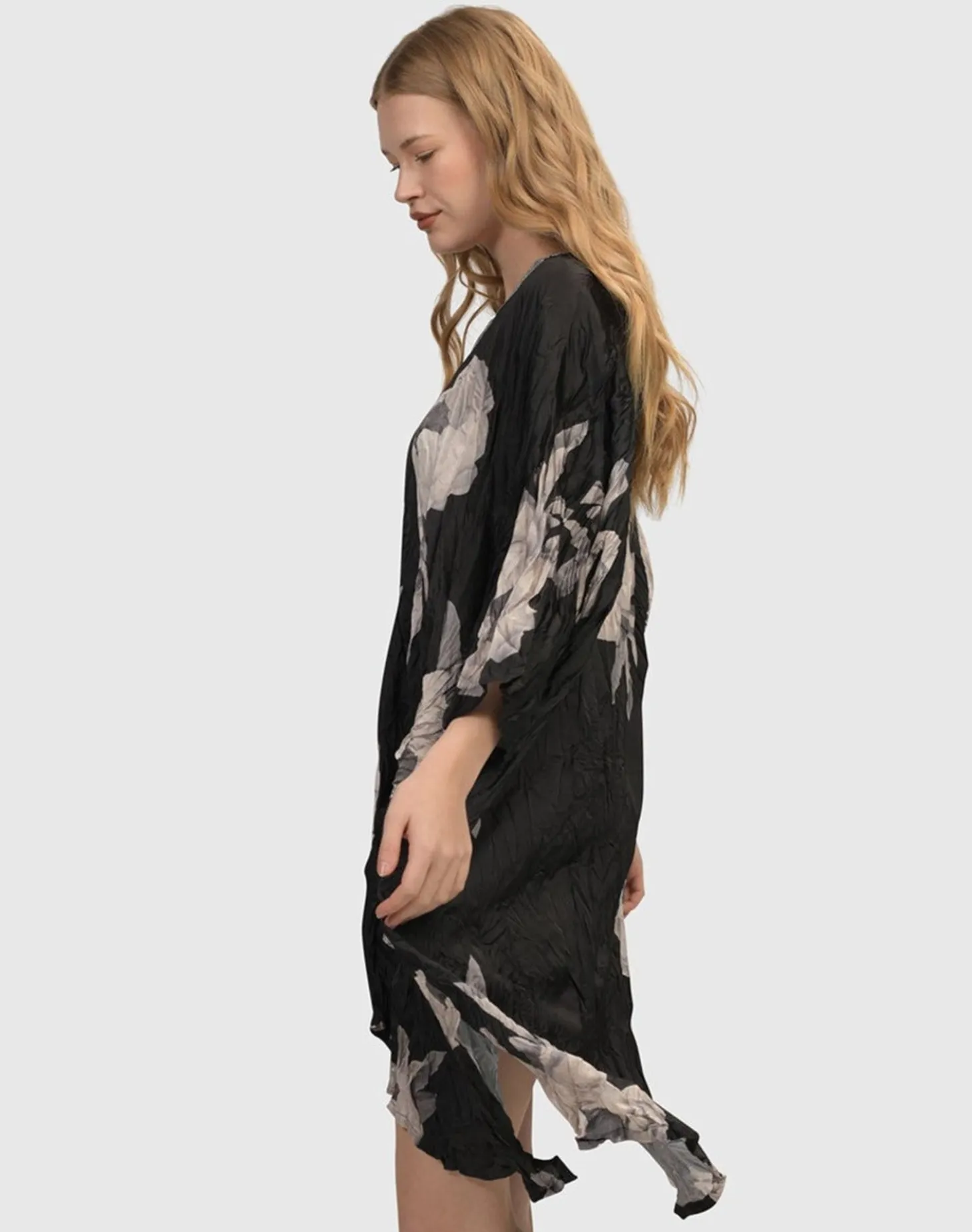 Women Alembika Paige Crinkle Caftan Tunic Dress, Roses