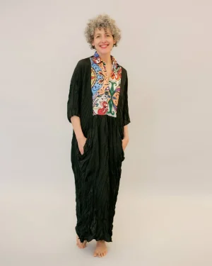 Women Alembika Paisley Bib Crinkle Maxi Dress, Multi