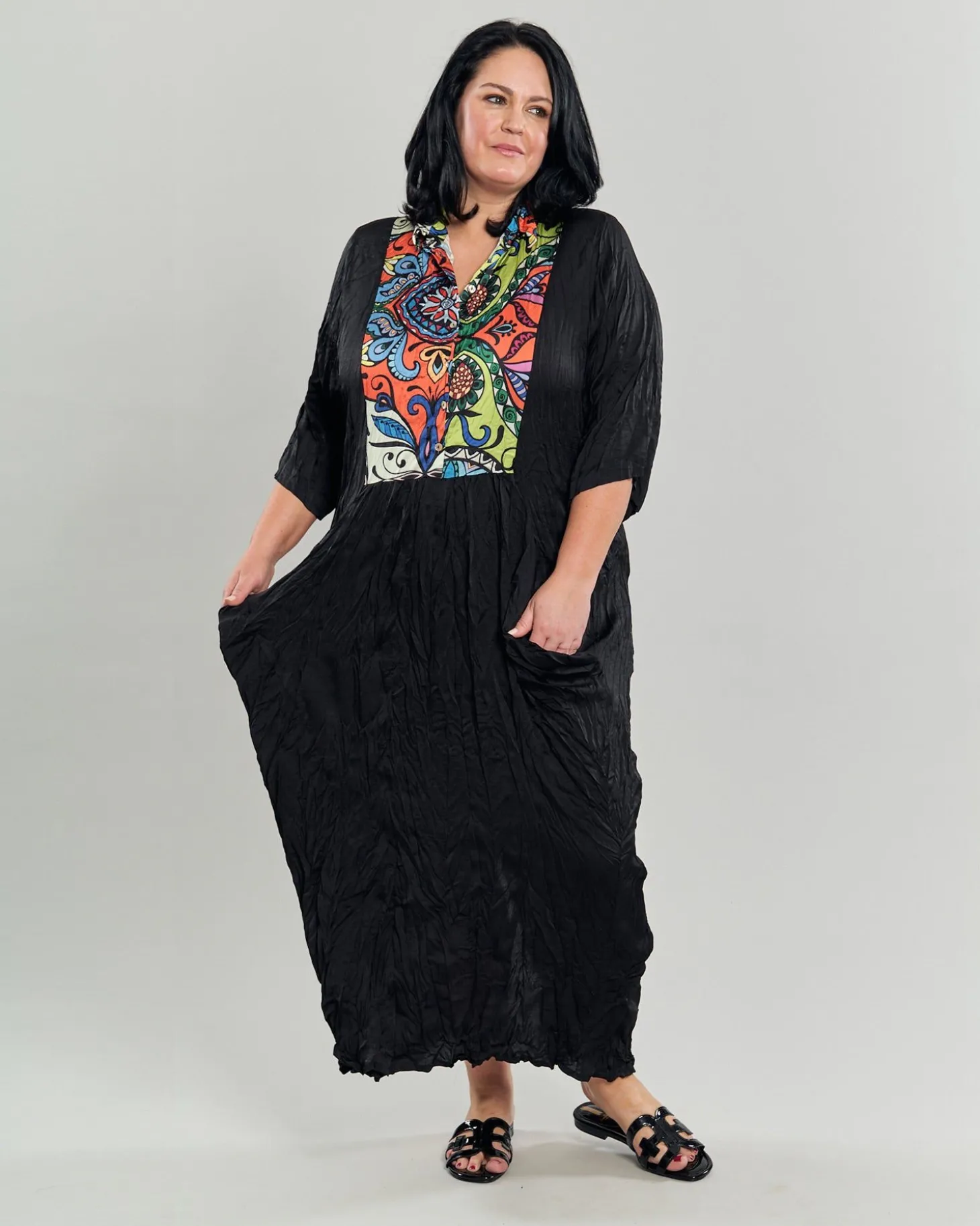 Women Alembika Paisley Bib Crinkle Maxi Dress, Multip