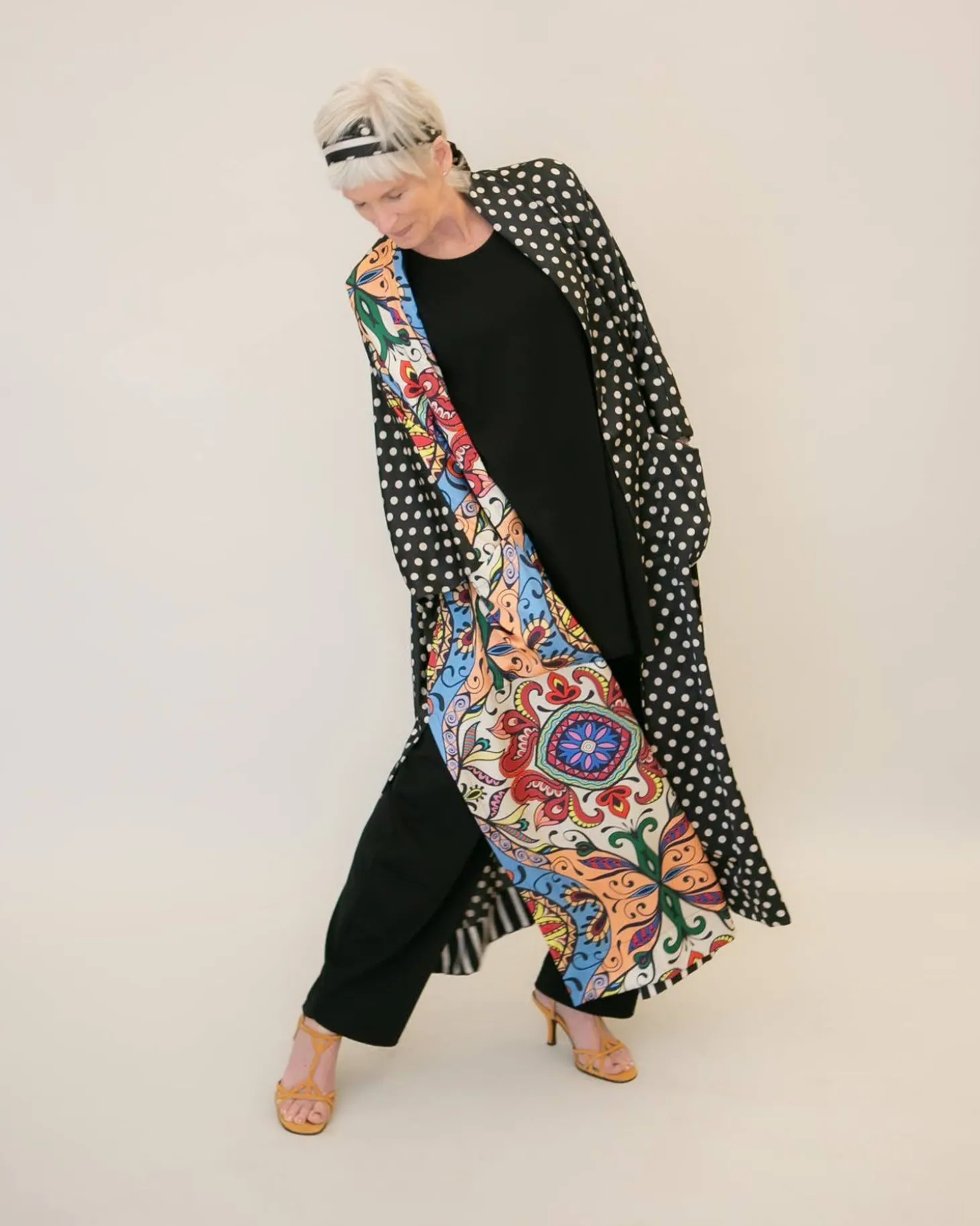 Women Alembika Paisley Dot Long Kimono Jacket, Multi