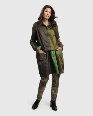 Women Alembika Patio Stones Button Down Tunic Top, Forest