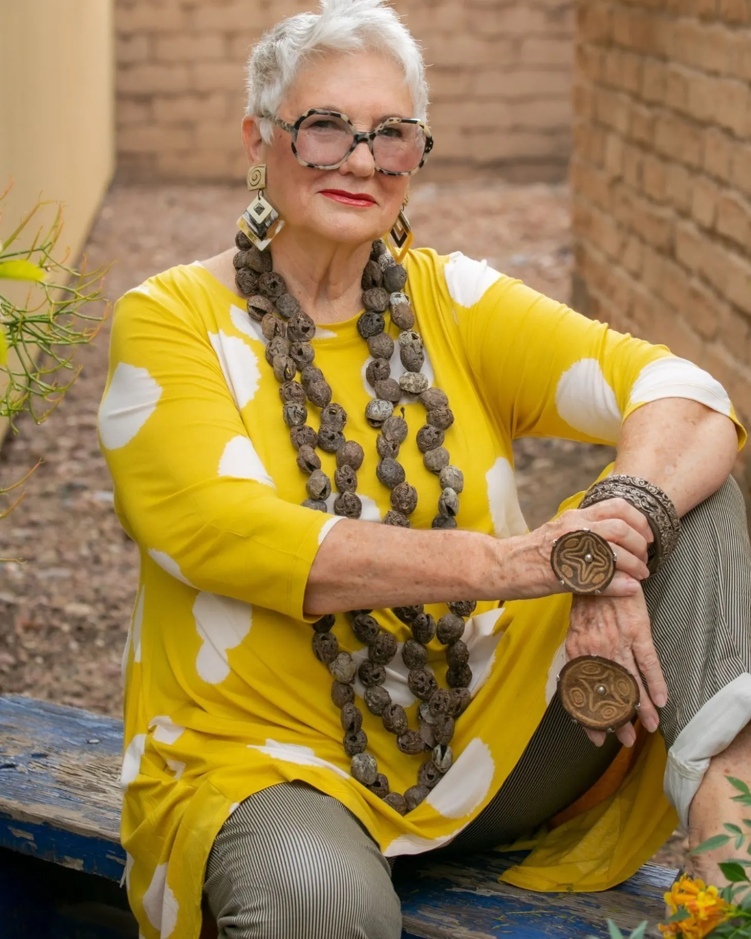 Women Alembika Perfect Swing Tunic Top, Canary Spots