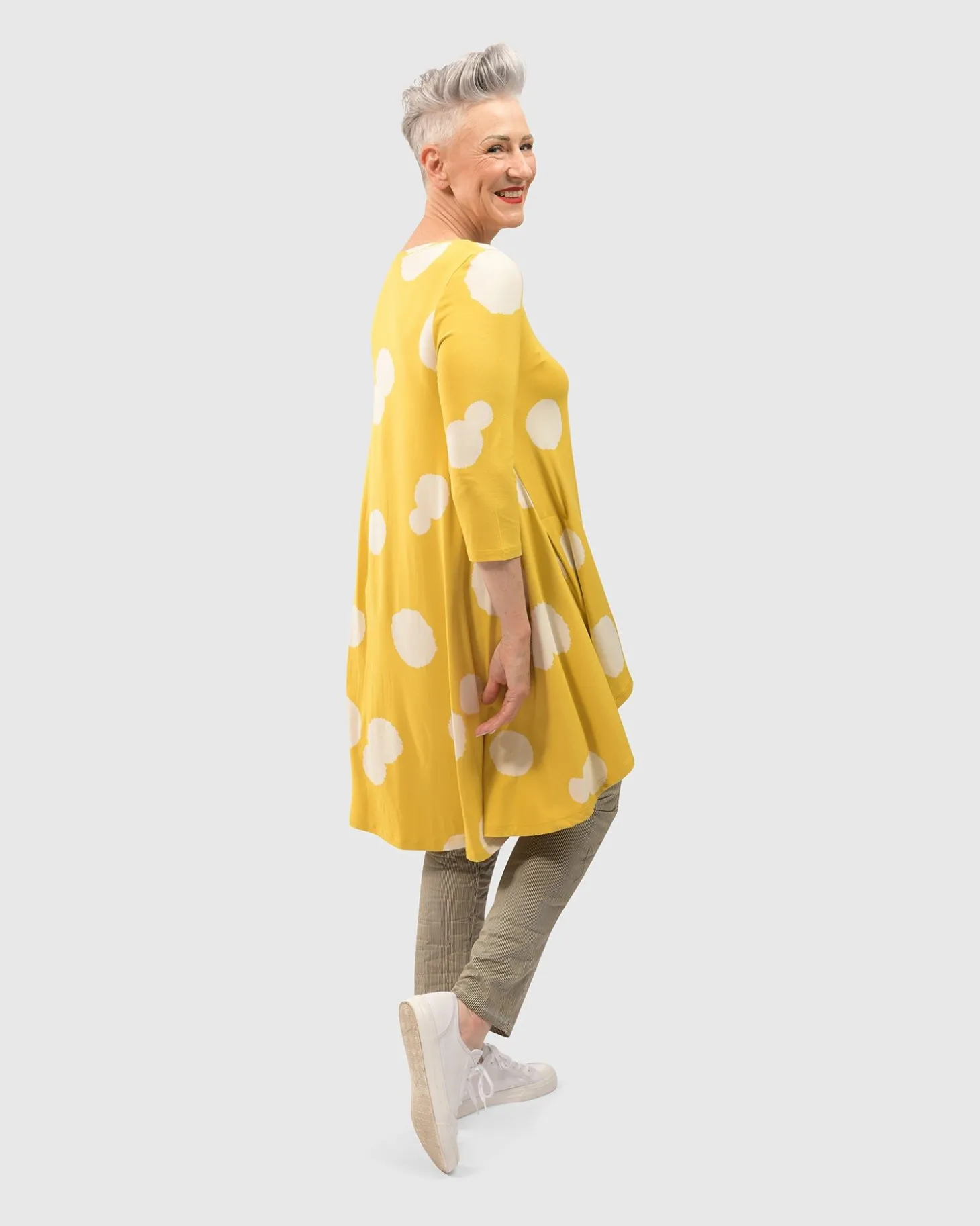 Women Alembika Perfect Swing Tunic Top, Canary Spots
