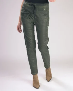 Women Alembika Pinstripe Iconic Stretch Jeans, Green