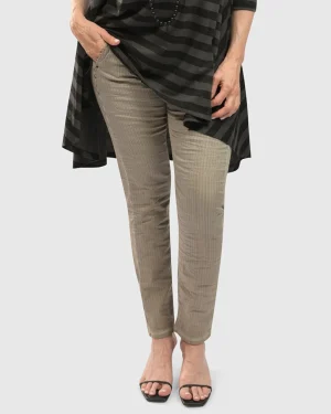 Women Alembika Pinstripe Iconic Stretch Jeans, Ivory