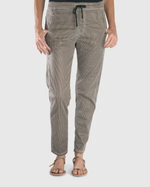 Women Alembika Pinstripe Iconic Stretch Jeans, Coffee
