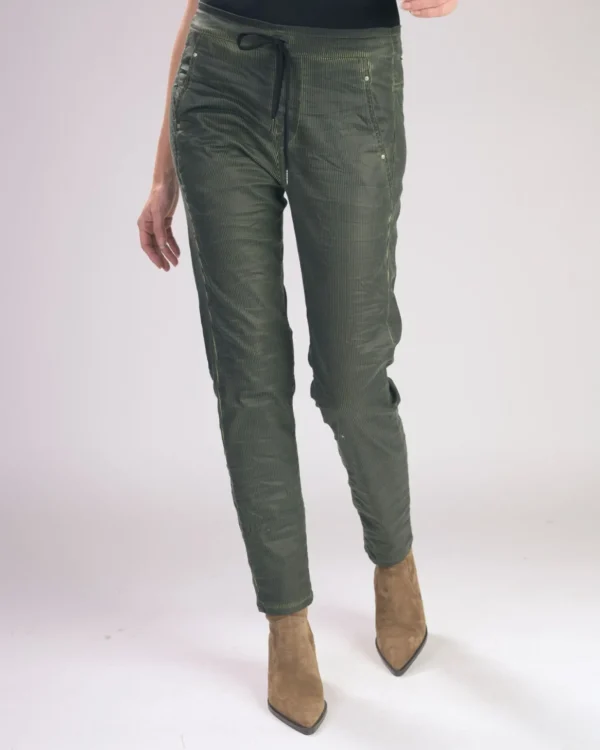 Women Alembika Pinstripe Iconic Stretch Jeans, Green