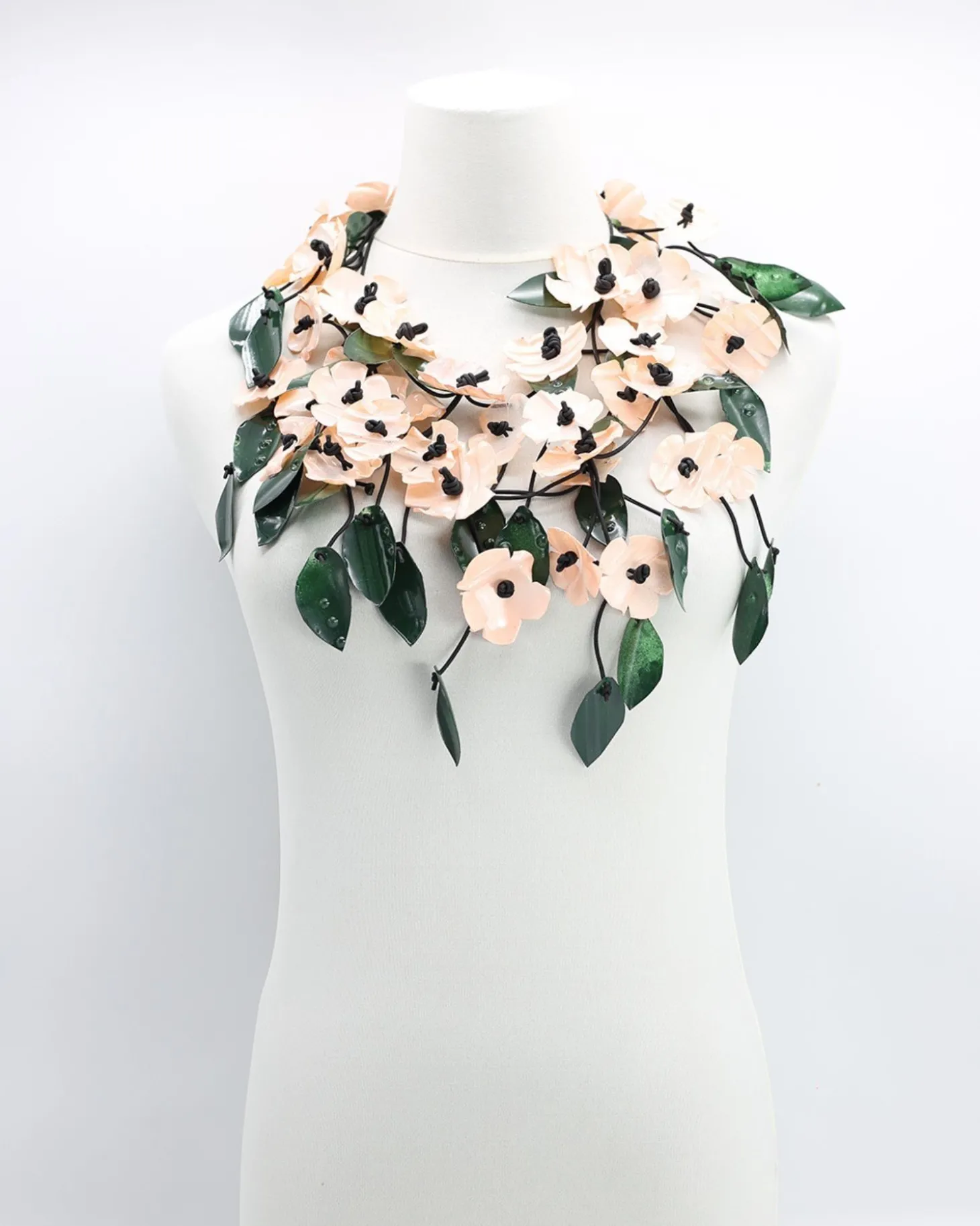Women Alembika Poppy & Green Leaf Necklace, Pink