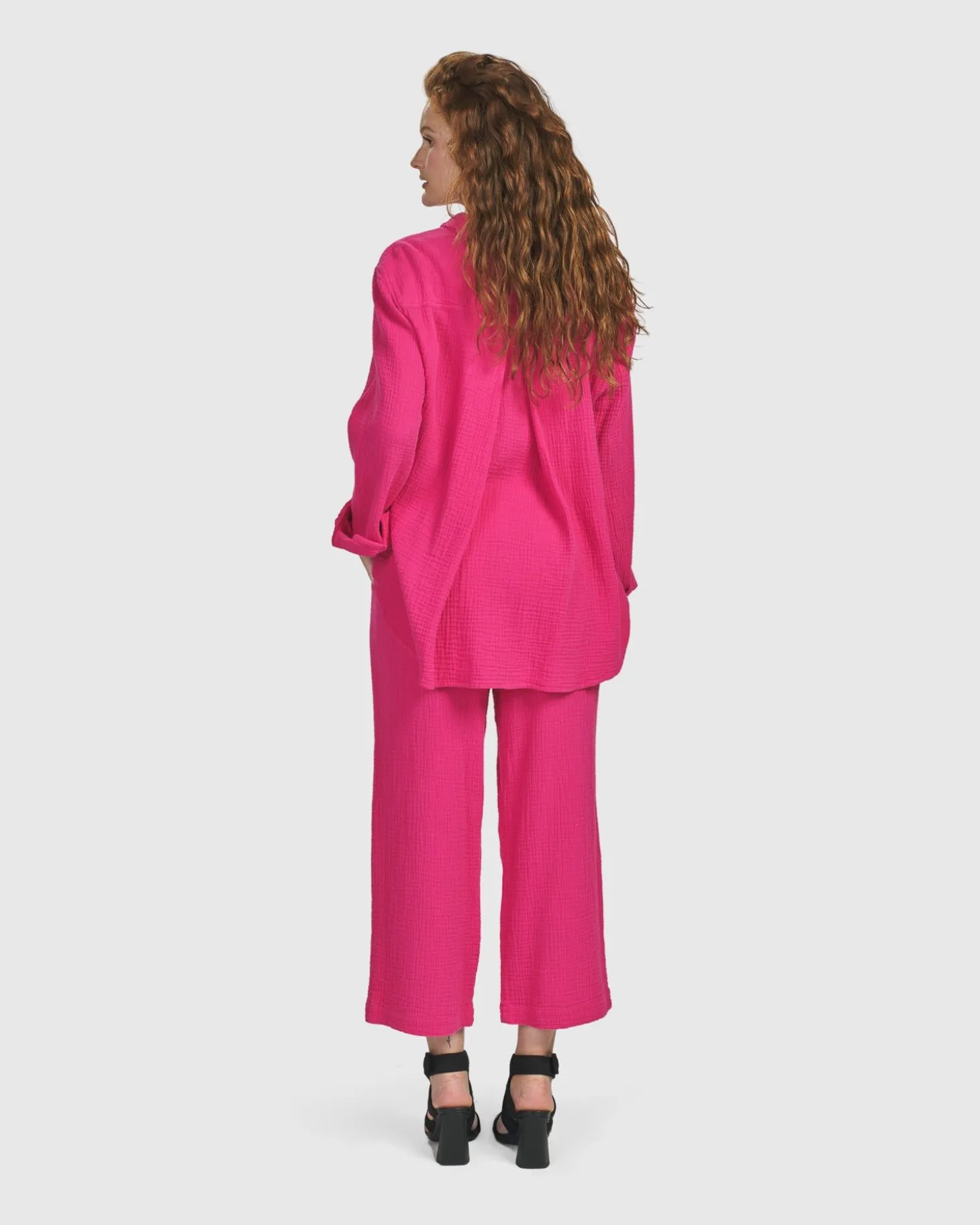 Women Alembika Recreation Button Down Top, Fuchsia