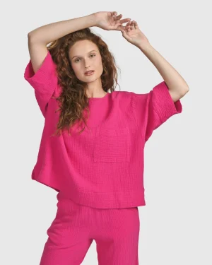 Women Alembika Recreation Tee, Fuchsia
