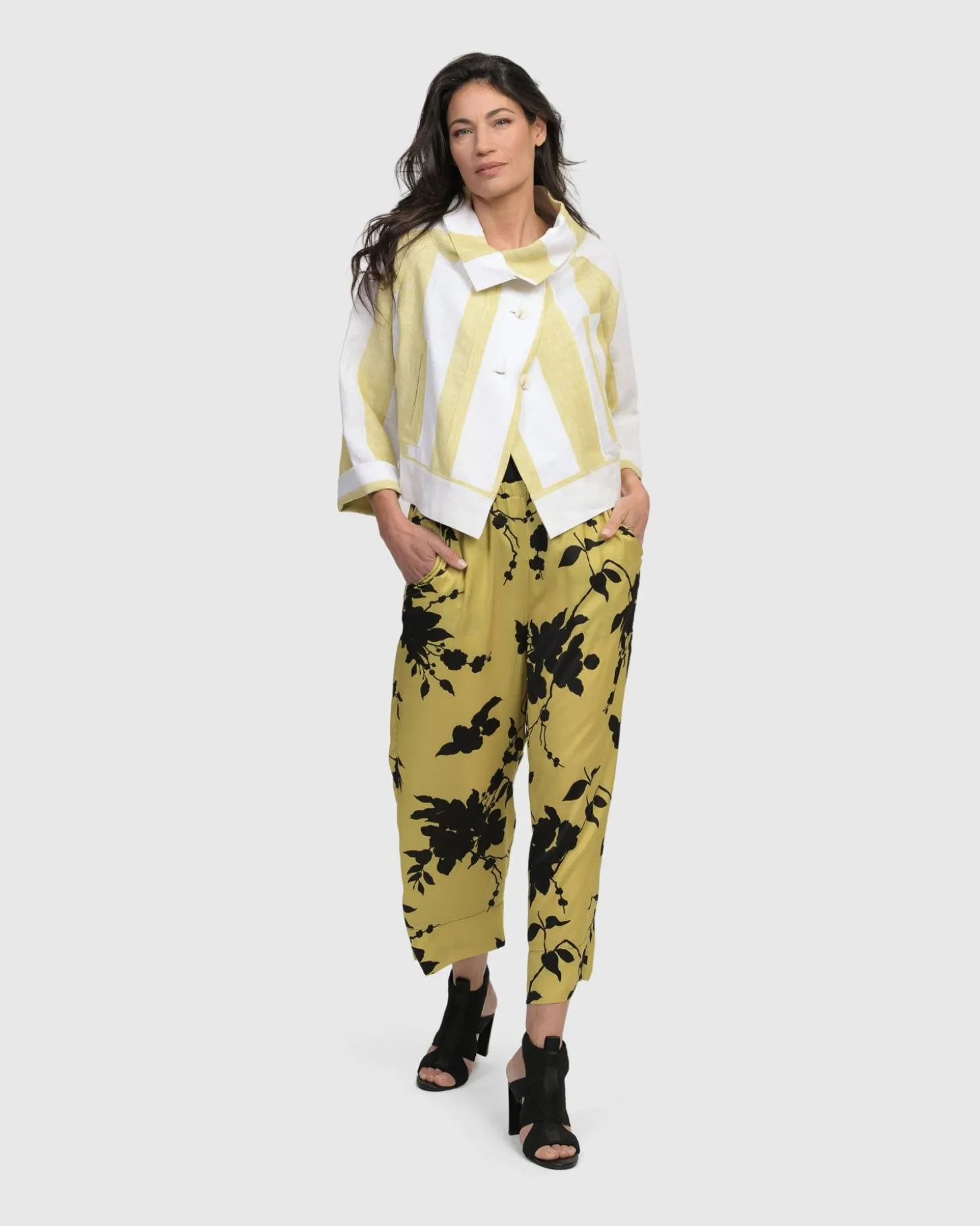 Women Alembika Riposo A-Line Jacket, Citron