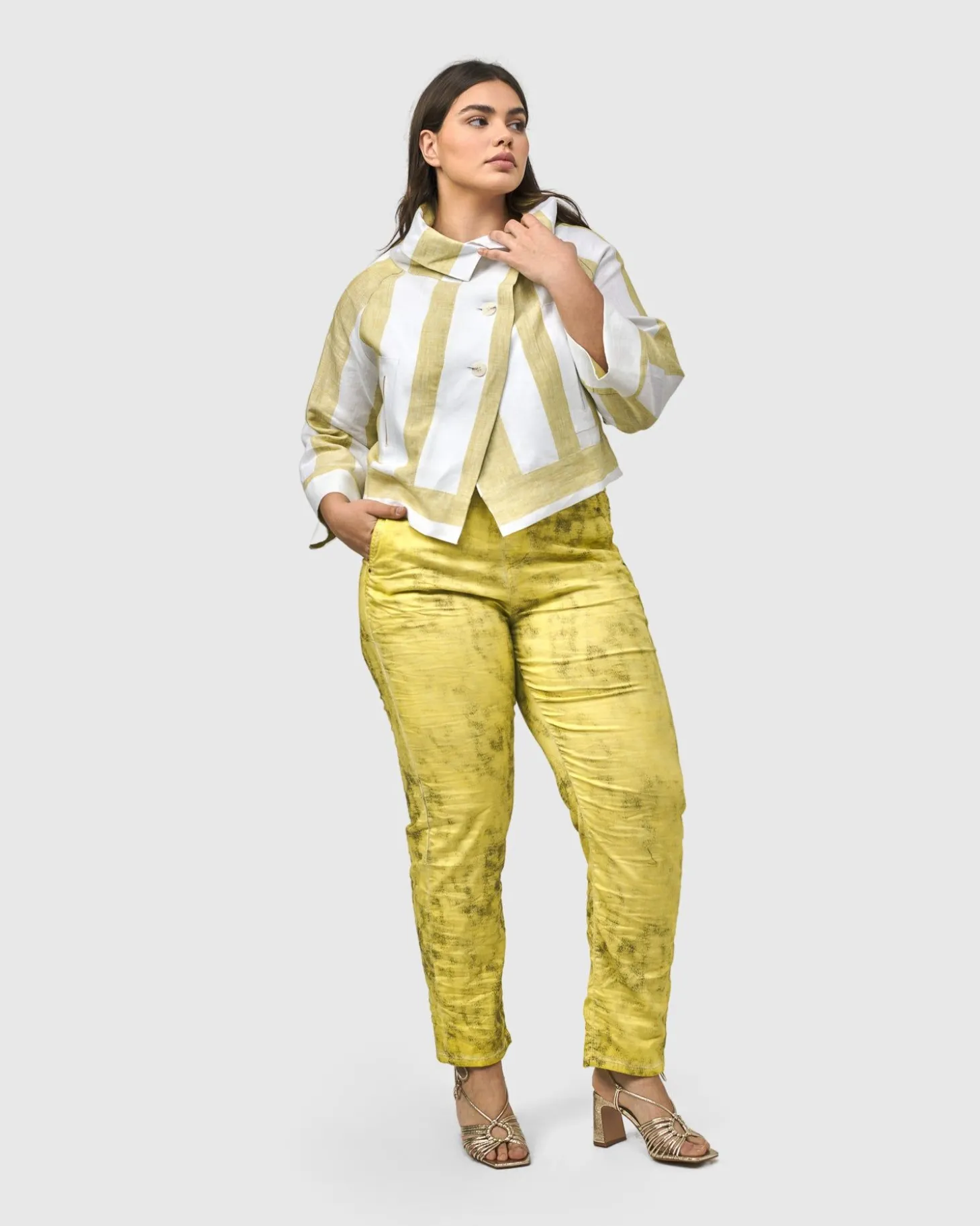 Women Alembika Riposo A-Line Jacket, Citron