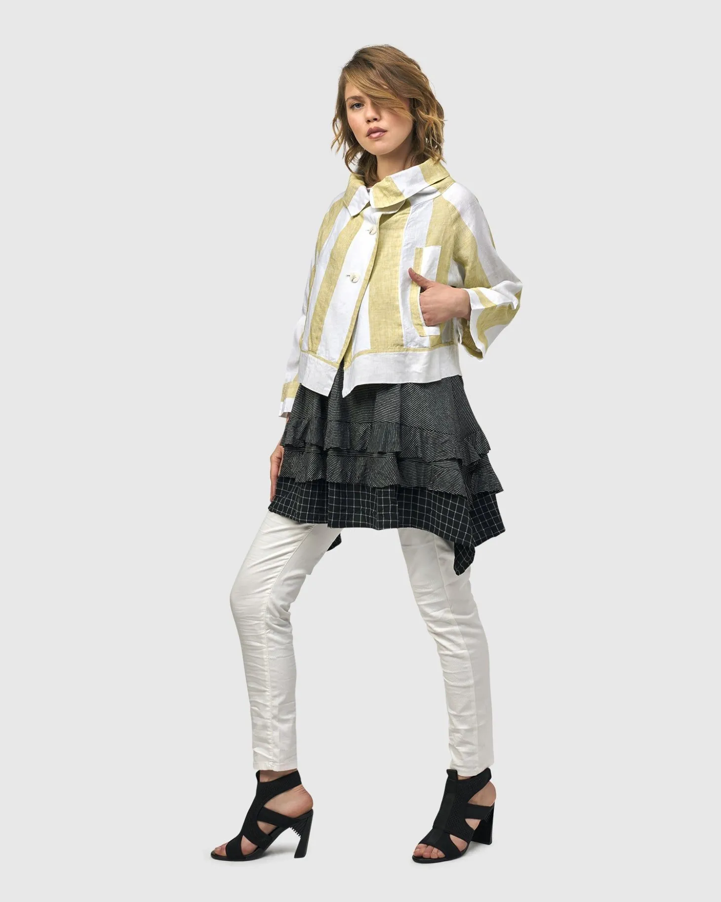 Women Alembika Riposo A-Line Jacket, Citron