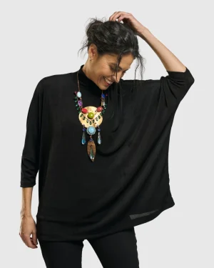 Women Alembika Rookie Mockneck Top, Black