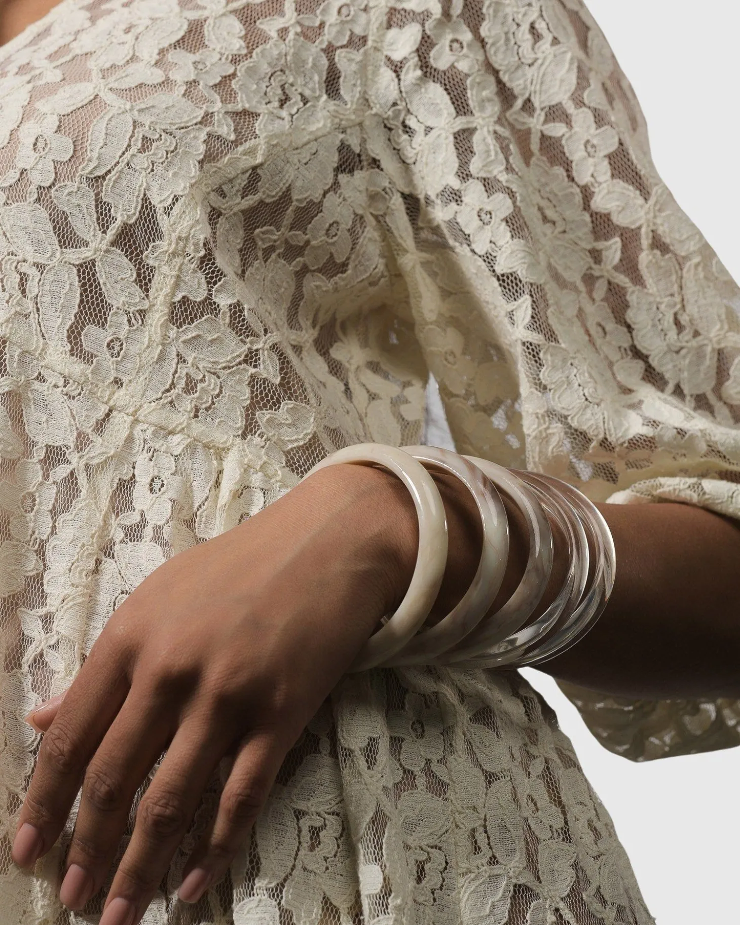 Women Alembika Rounded Bangle Bracelet, Oat