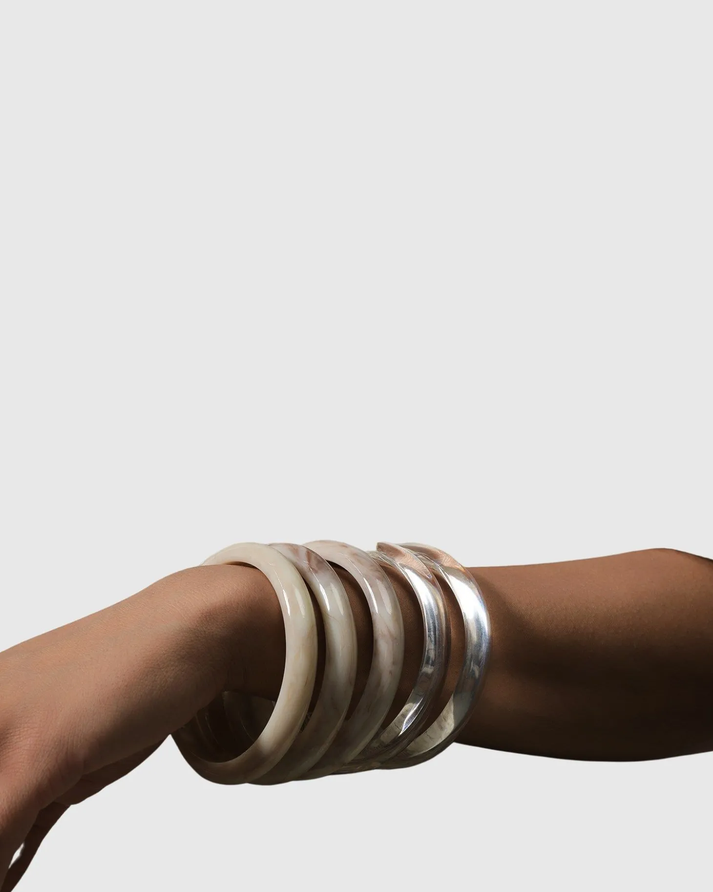 Women Alembika Rounded Bangle Bracelet, Oat